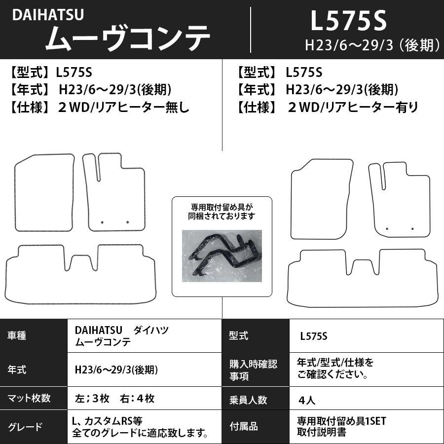 フロアマット　ダイハツ　DAIHATSU　ムーヴコンテ　L575/585S　20/3〜29/3　カーマット　抗菌　抗ウイルス　消臭　エコノミータイプ｜m-k-m-k｜05