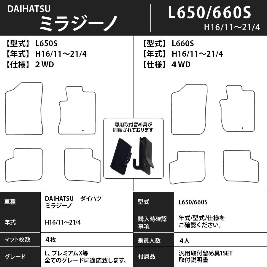 ダイハツ（DAIHATSU） フロアマット ミラジーノ L700/710S・L650/660S