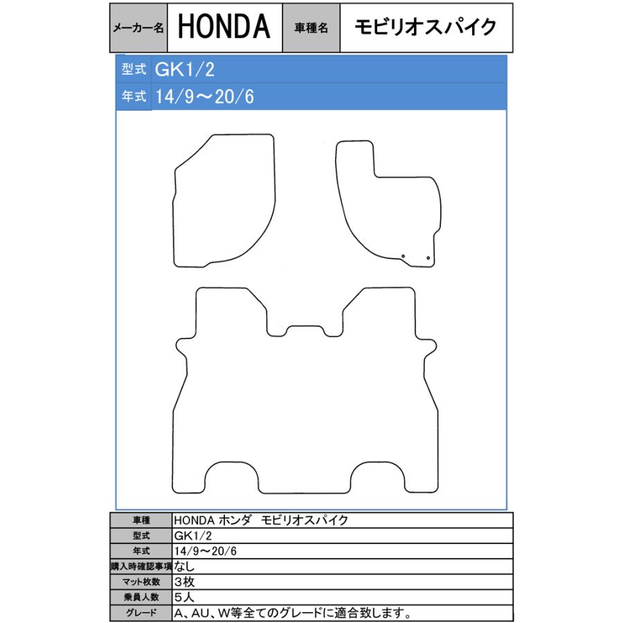 フロアマット ホンダ ｈｏｎｄａ モビリオスパイク ｇｋ1 2 14 9 6 カーマット 抗菌 抗ウイルス 消臭 スタンダードタイプ Mobirio1 2 Mk Shop 通販 Yahoo ショッピング