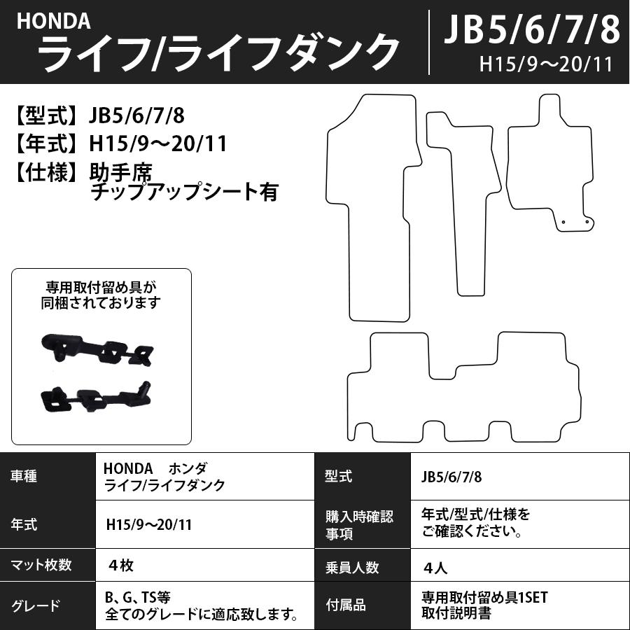 フロアマット ホンダ HONDA ライフ/ライフダンク JB1/2/3/4/5/6
