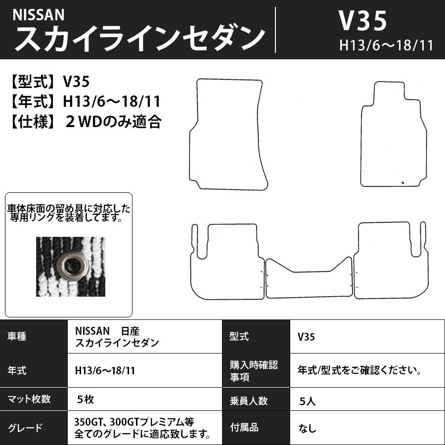 フロアマット　日産　NISSAN　スカイライン　SKYLINE　V35　13/6〜18/11　カーマット　抗菌　抗ウイルス　消臭　スタンダードタイプ｜m-k-m-k｜03