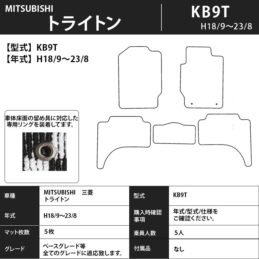 フロアマット　三菱　MITSUBISHI　トライトン　KB9T　18/9〜23/8　カーマット　抗菌　抗ウイルス　消臭　エコノミータイプ｜m-k-m-k｜03