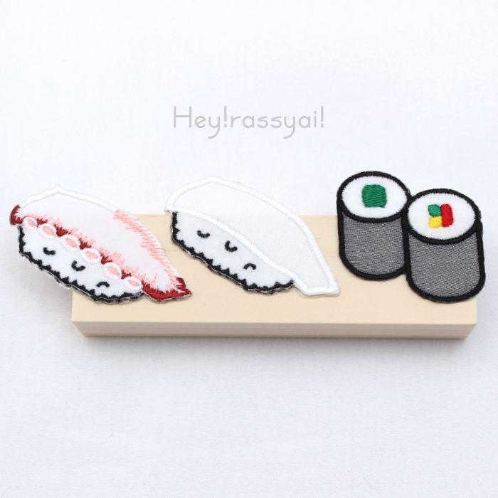 刺繍ワッペン 寿司 インパクト抜群の総刺繍ワッペンでお手軽デコ♪ アイロン 目印 デコ メール便 | ブランド登録なし | 06