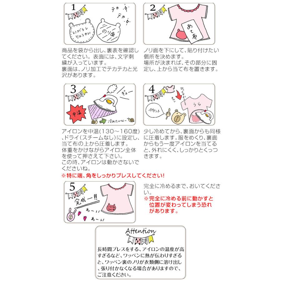 タオル掛けワッペン きしゃポッポ 5枚セットループ タオル 入園準備