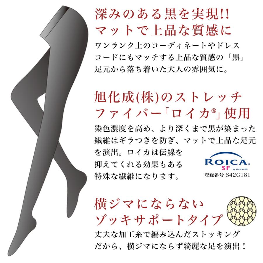 しまむら☆サポートタイプパンストM～L黒3足組/伝線しにくい丈夫な  