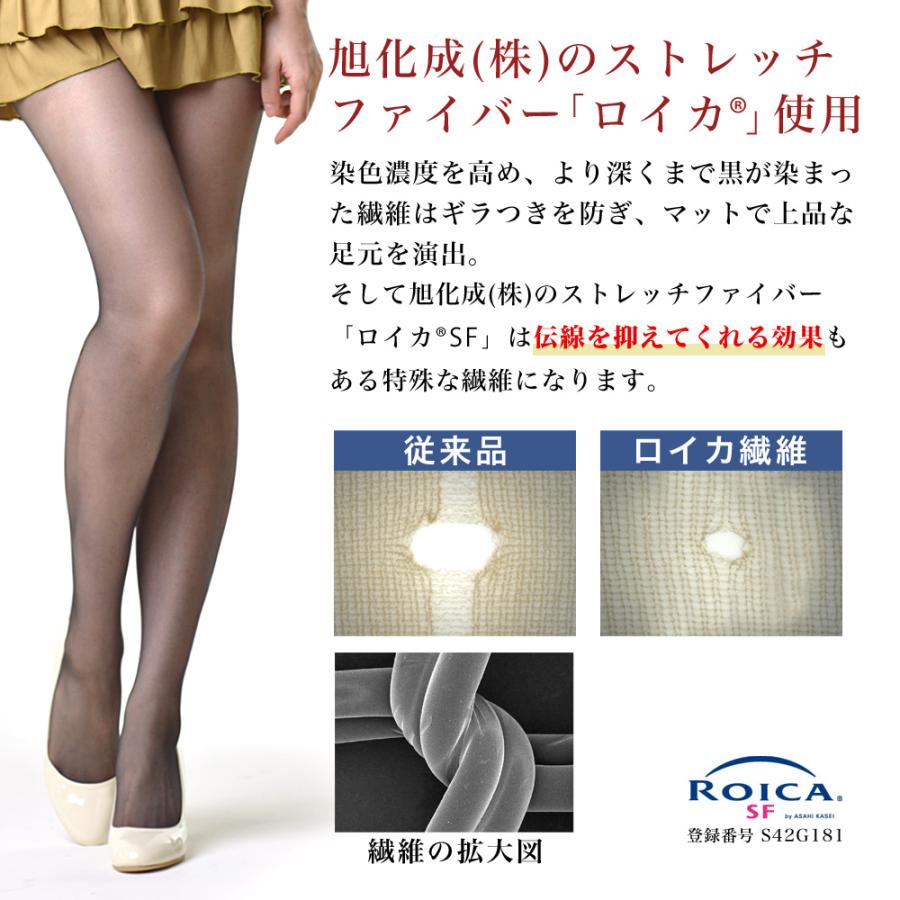 エムアンドエム ストッキング 黒 3足組 日本製 20デニール 漆黒 ゾッキ