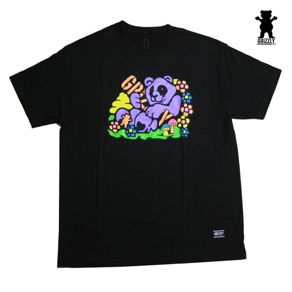 GRIZZLY Tシャツ Wonderland Bear SS TEE vigr21su73 グリズリー ブラック 黒  [メール便可]｜m-market-web