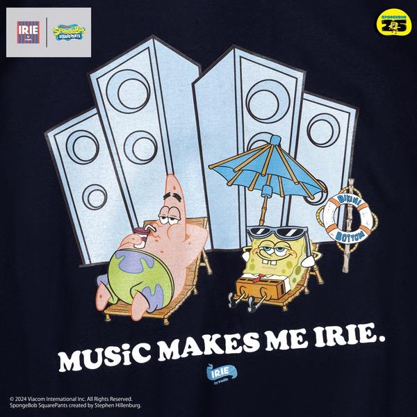 【希少】IRIE LIFE オリジナルロゴ入り枡 IRIE IRIE Tシャツ ×SPONGEBOB CHILL OUT TEE IRSS24SP-004 ホワイト