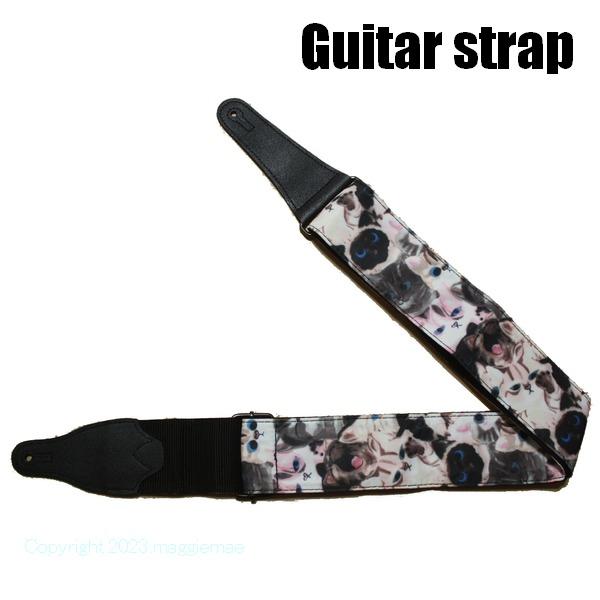 ギターストラップ ネコ柄 K 猫 キャット CAT ロック ROCK パンク