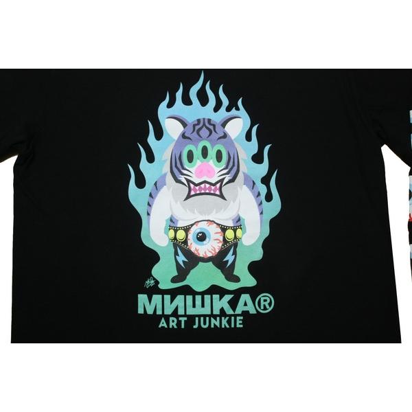 MISHKA 長袖Tシャツ  [ ART JUNKIE コラボ ] BUTIGER CHAMPION LS TEE MFB-3LT ミシカ  スケーター ブラック ロンT [メール便可]｜m-market-web｜02