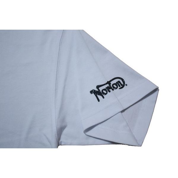 Norton Tシャツ  ドロップショルダー ハンドタッチ刺繍TEE 222N1001 ノートン ホワイト 白 【メール便可】｜m-market-web｜04