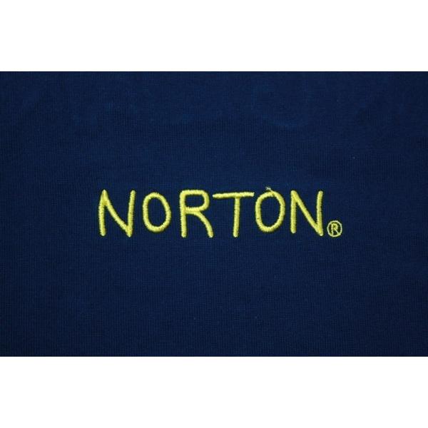 Norton Tシャツ  ドロップショルダー ハンドタッチ刺繍TEE 222N1001 ノートン ネイビー 紺 【メール便可】｜m-market-web｜03