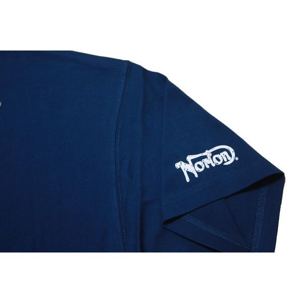 Norton Tシャツ  ドロップショルダー ハンドタッチ刺繍TEE 222N1001 ノートン ネイビー 紺 【メール便可】｜m-market-web｜04