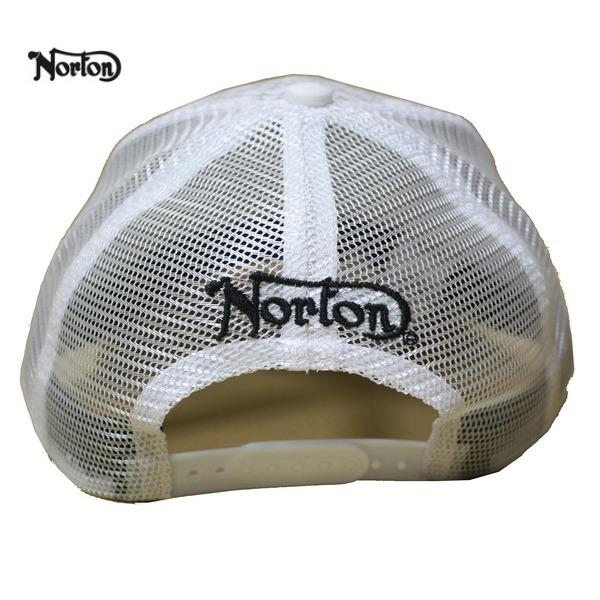 Norton メッシュキャップ モノトーンロゴ総柄CAP 222N8702 ホワイト ノートン バイカー｜m-market-web｜03