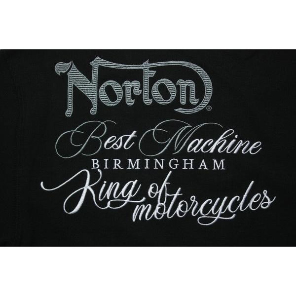 Norton Tシャツ  畝刺繍テレコヘンリーネックTEE 232N1020 ノートン バイク バイカー 黒 ブラック｜m-market-web｜06