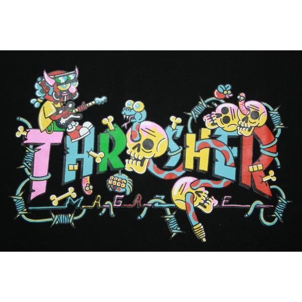 THRASHER Tシャツ Devil's Music S/S TEE TH91396 スラッシャー ブラック ホワイト スケーター メール便可｜m-market-web｜03