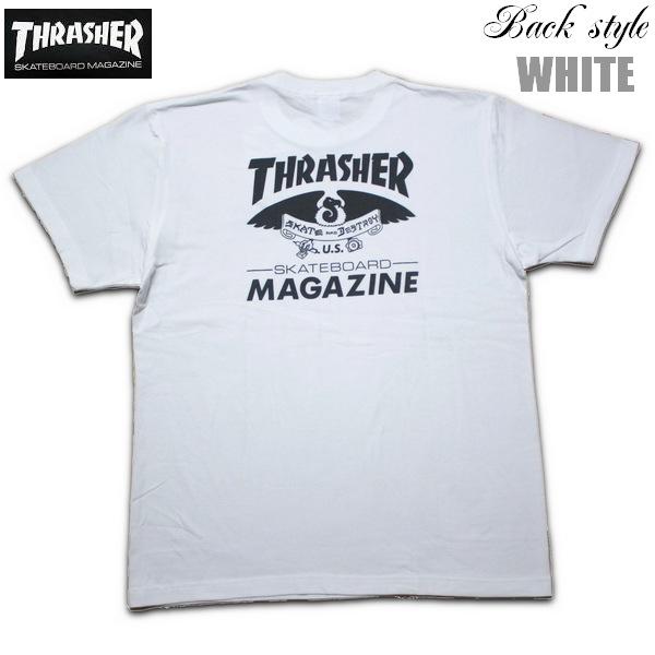 THRASHER Tシャツ Emblem S/S TEE TH91407 スラッシャー ブラック ホワイト スケーター メール便可｜m-market-web｜08