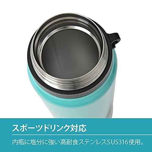 ピーコック 水筒 スポーツドリンク 対応 ラバー素材 専用ストラップ付 ステンレスボトル マグボトル ミントグリーン 1.0L AKD-RS100 GM｜m-mmks｜03