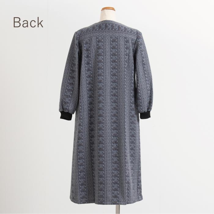 日本製】 尾州ウール混 あったか 前開き ワンピース Sサイズ