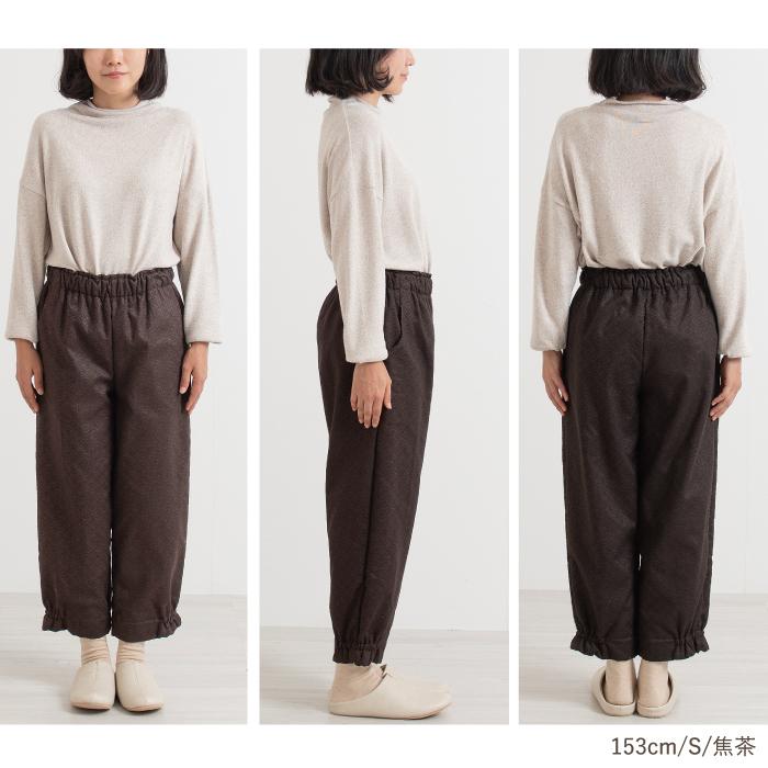 日本製】 股下57cm 低身長さん スッキリ 楽もんぺ Sサイズ 遠州染め 絣