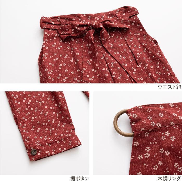 日本製 おしゃれもんぺ袴 花柄 レディース 女性用 袴式 春 夏 秋