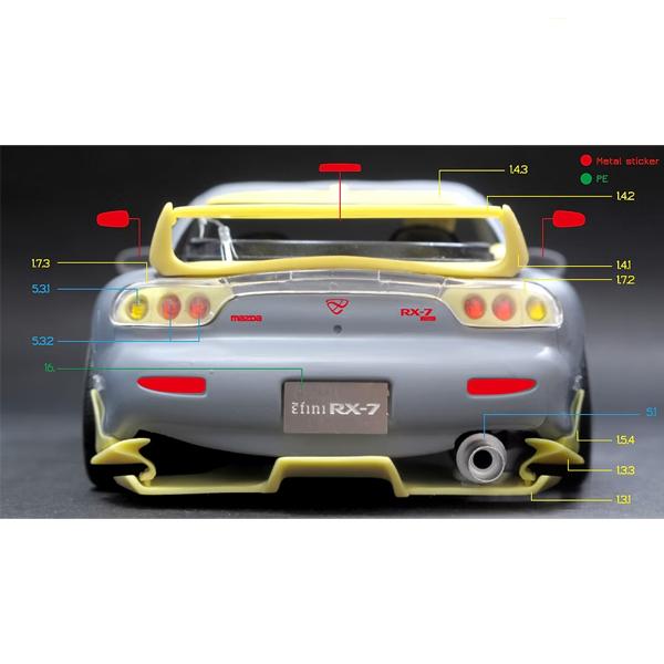 1/24スケール、アンフィニRX-7完成品 アンフィニ FD3S RX-7(シルバーストーンメタリック) - AOSHIMA