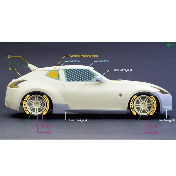 ZoomOn 1/24 Z132 日産 370Z ワゴン パーツセット レジントランス