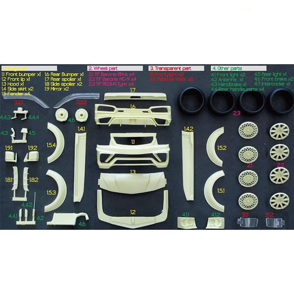 ズームオンZ136 ハイエース SAD カスタム スティンガーJ パーツセット ZoomOn 1/24 Z136 ハイエース SAD カスタム スティンガーJ