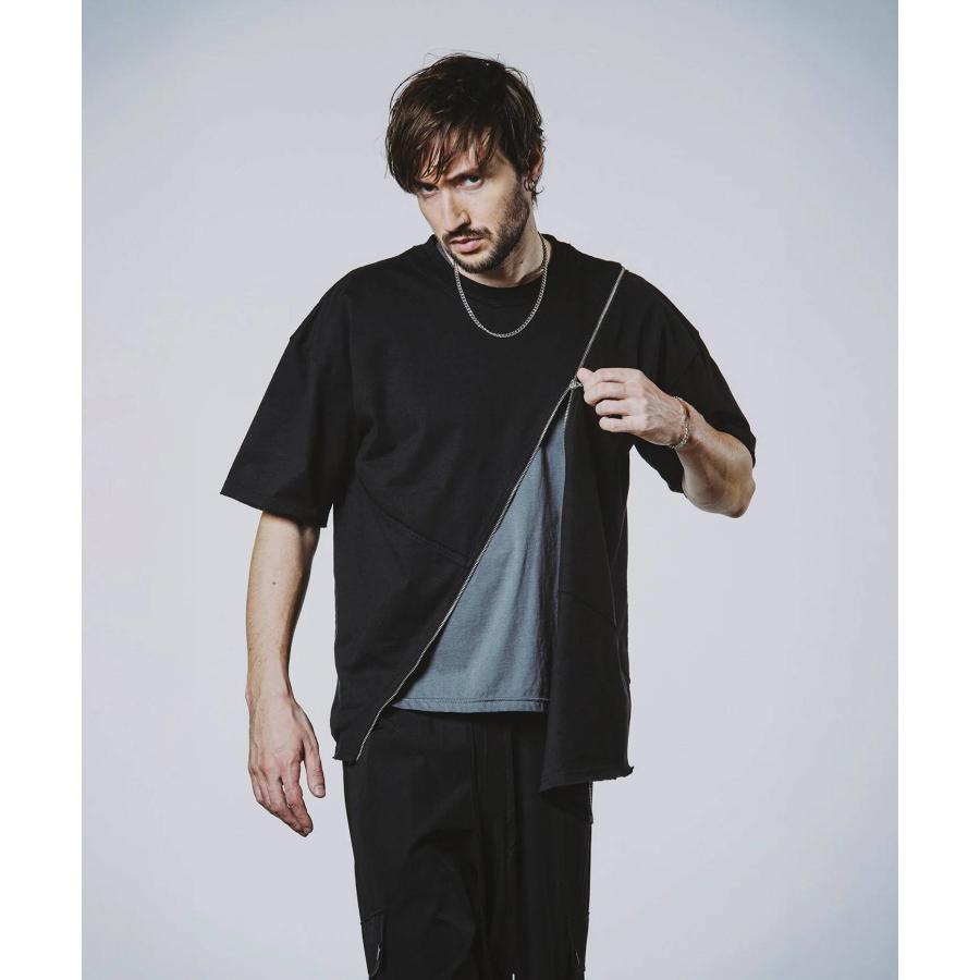 NO ID.（ノーアイディー） noid 半袖Tシャツ メンズ マルチシームZIP