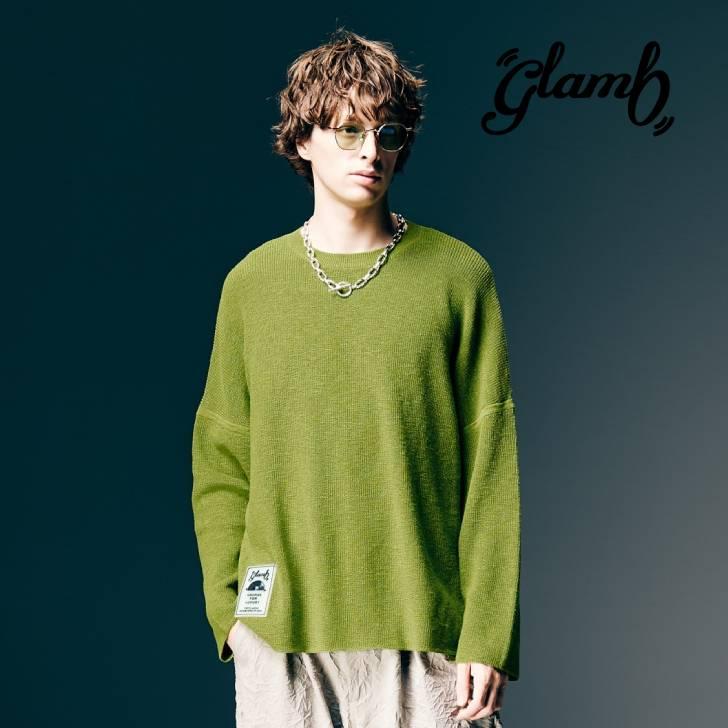 glamb（グラム） 予約商品 ニット メンズ Rubber Tag Knit ラバータグ