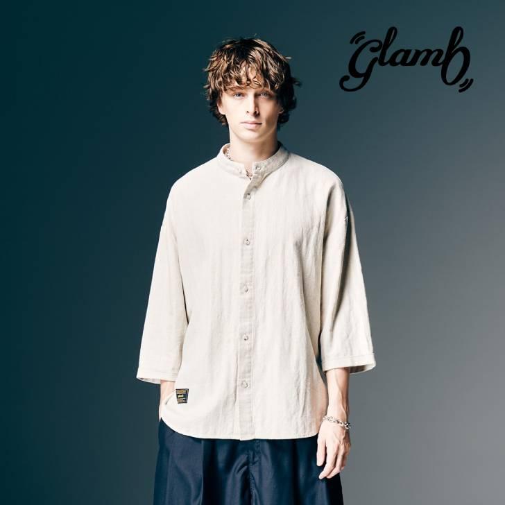 glamb（グラム） お取り寄せ商品 5分袖シャツ メンズ Stand Collar 