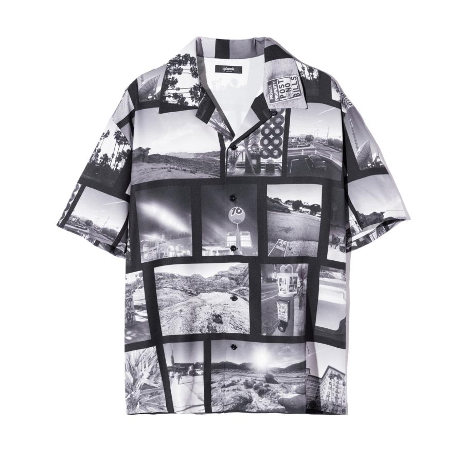 glamb グラム 半袖シャツ LA Photo Shirt/LAフォトシャツ 春夏ファッション ブラック GB0224/SH01｜m-p0421｜02