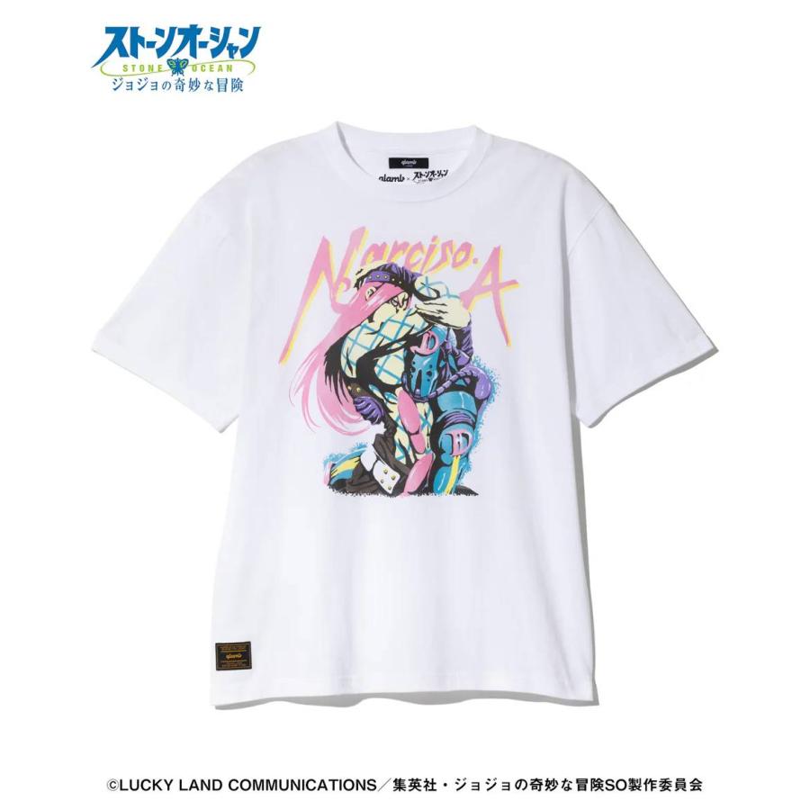 XLサイズ ジョジョの奇妙な冒険 glamb アナスイ Tシャツ 半袖 6部 白 glamb ジョジョの奇妙な冒険 ストーンオーシャン Narciso・A T
