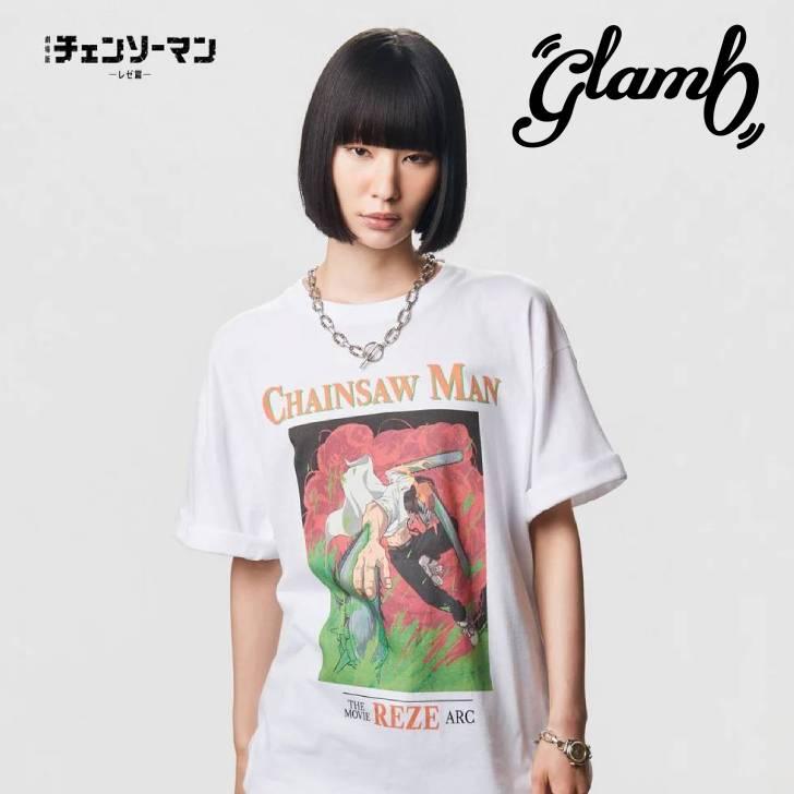 glamb（グラム） 半袖Tシャツ ユニセックス Chainsaw Man T-Shirt