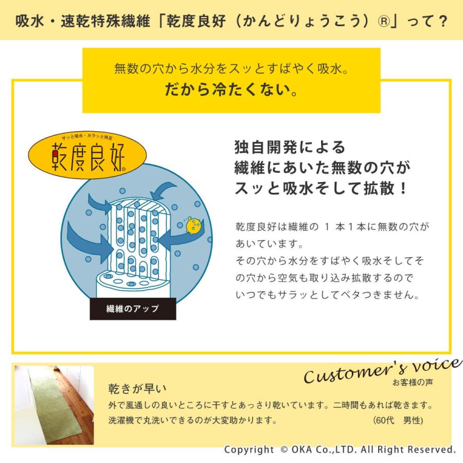 キッチンマット 約120×50cm 洗える 乾度良好 Dナチュレ ロング マット 廊下敷き おしゃれ 洗える 台所マット シンプル 吸水 速乾 抗菌 防臭 幅広 オカ｜m-rug｜12