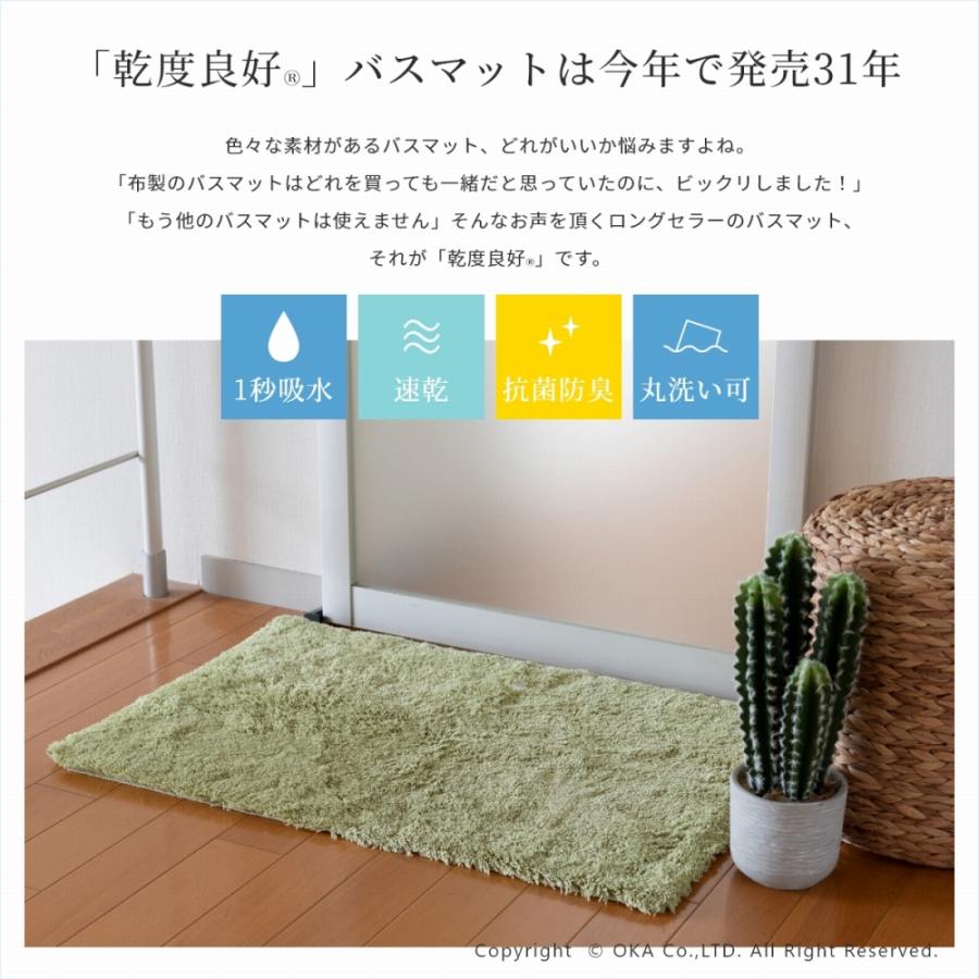 乾度良好 バスマット 足ふきマット 速乾 吸水 Dナチュレ 約70×70cm