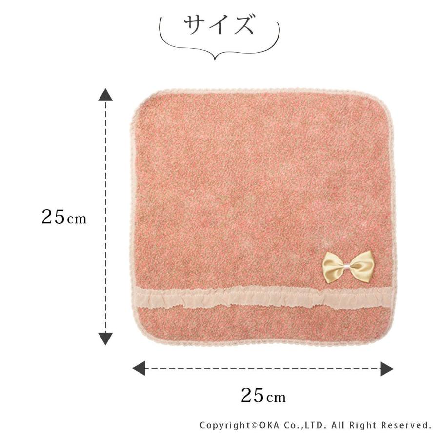 おかえし ギフト シェリールスフレ ハンドタオル 約25×25cm 2枚セット プレゼント プチギフト ハンカチ かわいい リボン | オカ | 12