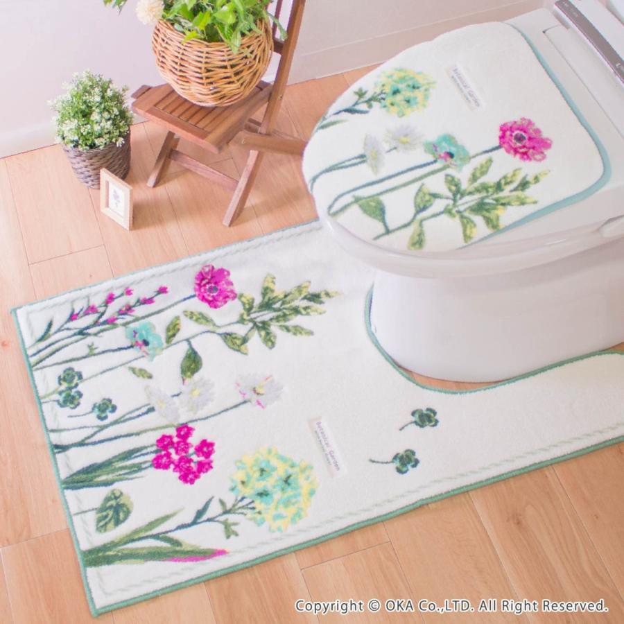 オカ トイレマット 大判 約105×63cm ボタニカルガーデン 耳長 ロング