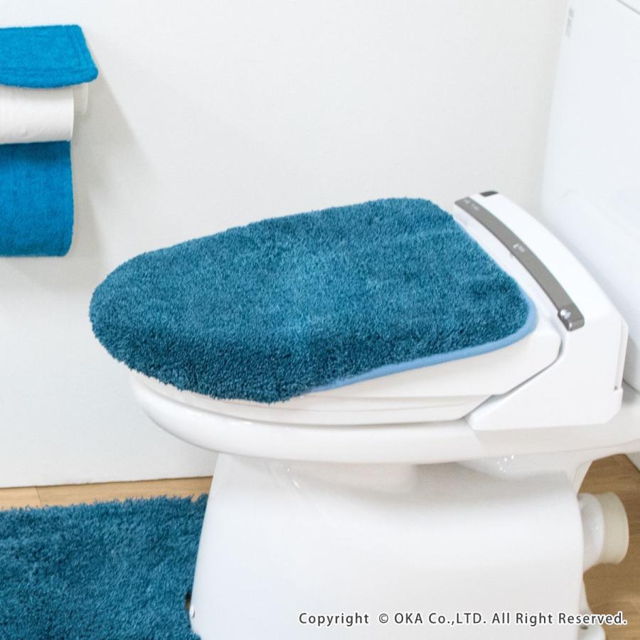 トイレフタカバー PLYS プリスベイス エピ 吸着シートタイプ 洗浄暖房型専用 ロング 大型 トイレ用品 トイレカバー 吸水 速乾 抗菌 防臭 返品不可 オカ | オカ | 16