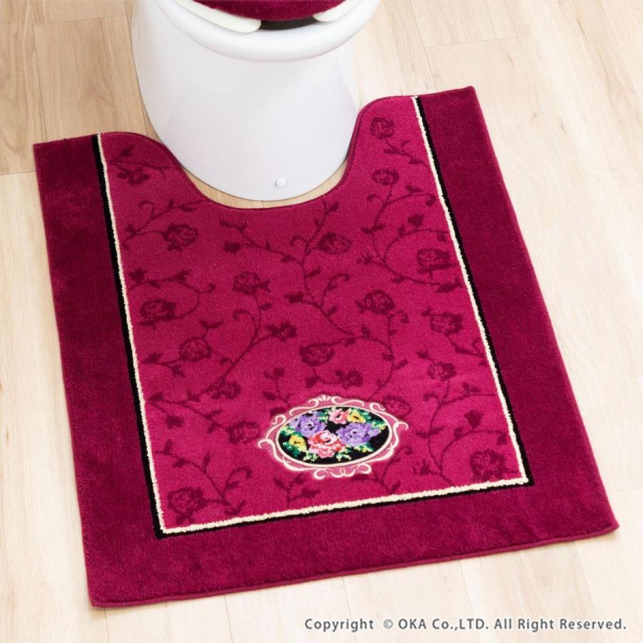 オカ トイレマット シェニールロゼ 約85×67cm ロング トイレ マット