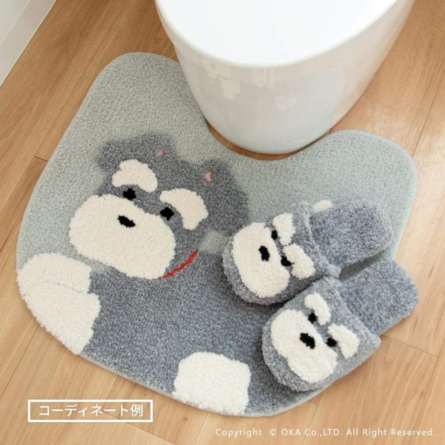 オカ トイレマット 約55×60cm ファンディットアニマル 洗える 豆しば