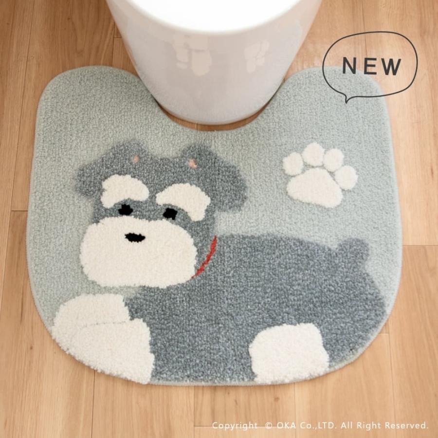 オカ トイレマット 約55×60cm ファンディットアニマル 洗える 豆しば