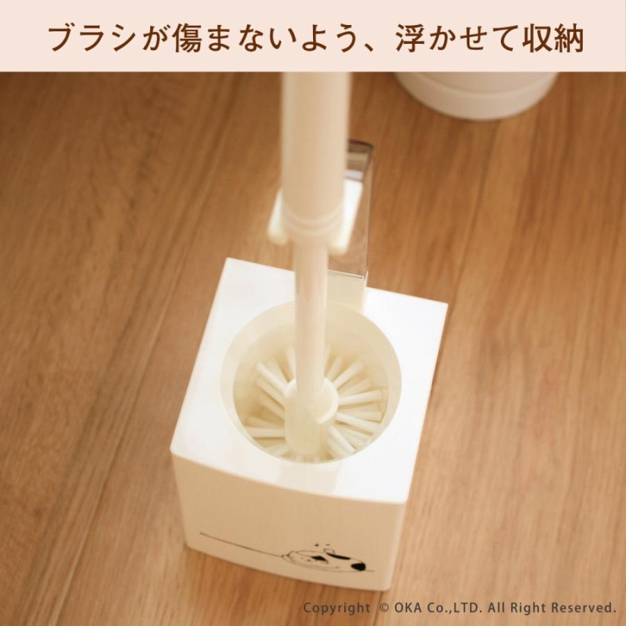 トイレブラシ ケース付き トイレ掃除 なごみねこ おしゃれ トイレ セット 掃除用品 割れにくい  オカ | オカ | 03