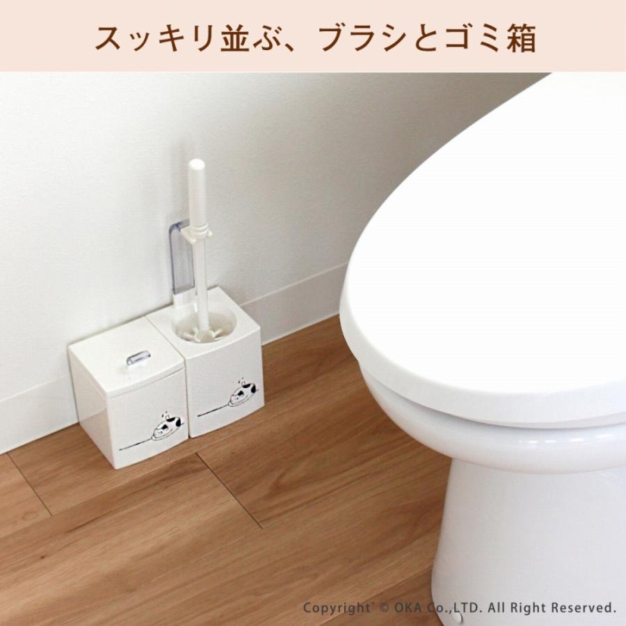 トイレブラシ ケース付き トイレ掃除 なごみねこ おしゃれ トイレ セット 掃除用品 割れにくい  オカ | オカ | 04