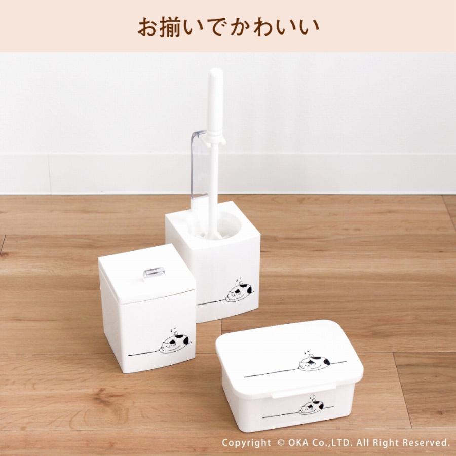 トイレブラシ ケース付き トイレ掃除 なごみねこ おしゃれ トイレ セット 掃除用品 割れにくい  オカ | オカ | 08
