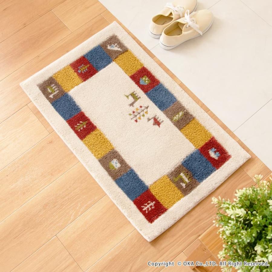 オカ 玄関マット おしゃれ 室内 屋内 シエラ 約50×80cm ギャッベ風