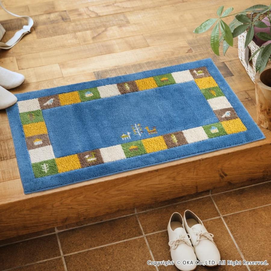オカ 玄関マット おしゃれ 室内 屋内 シエラ 約60×110cm ギャッベ風