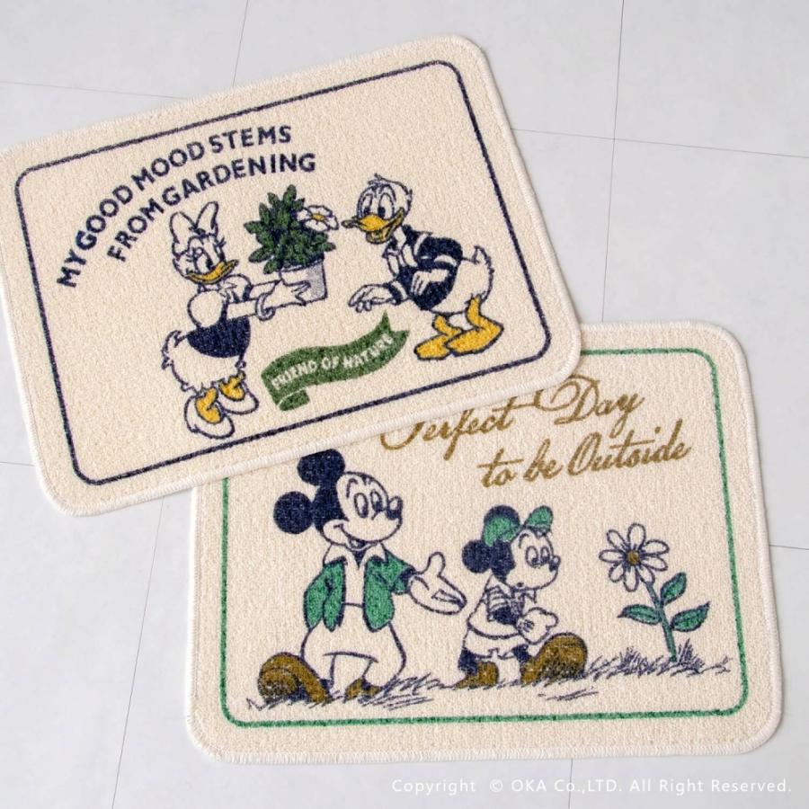 キッチンマット 洗える 約60×45cm ディズニー 再生糸マット マルチ
