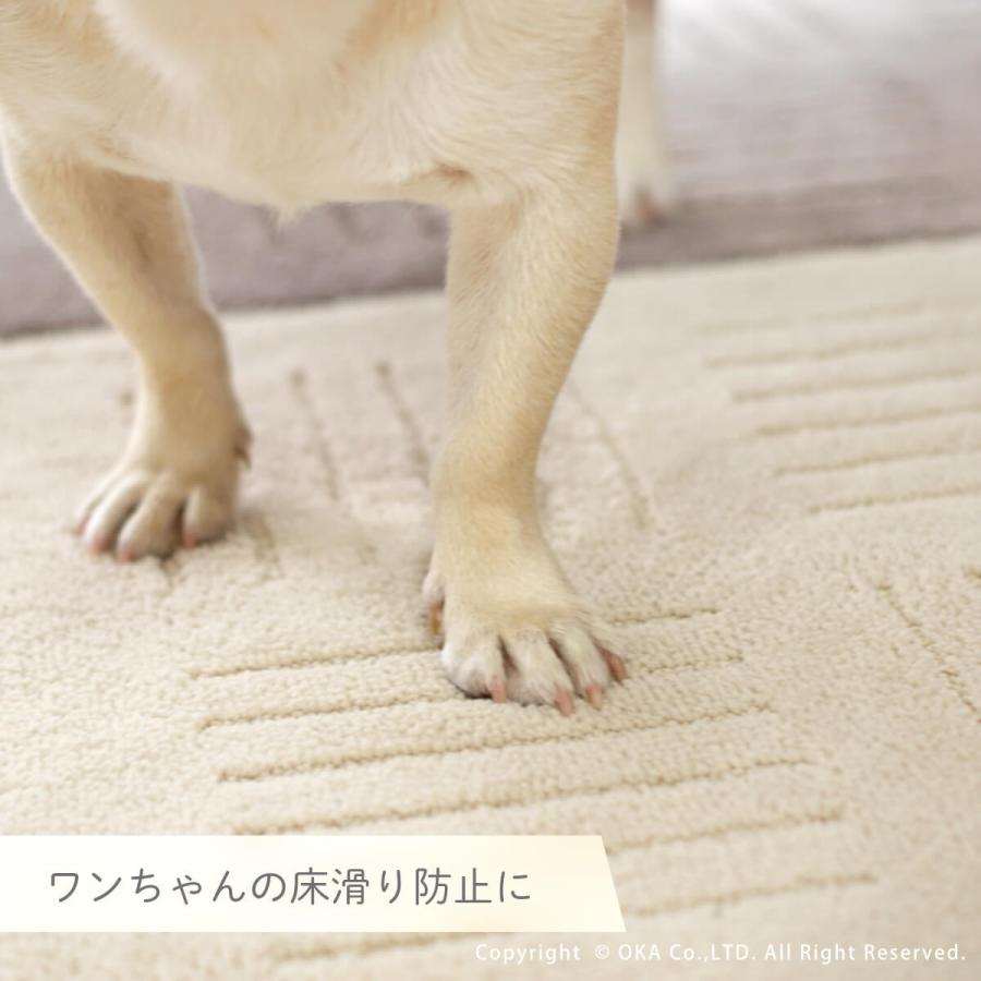 タイルマット 犬 洗える キッチンマット ピタプラス 約45×60cm 2枚組 カーペット ジョイントマット 吸着 日本製 おしゃれ 廊下敷き 布製 まとめ割 オカ｜m-rug｜20