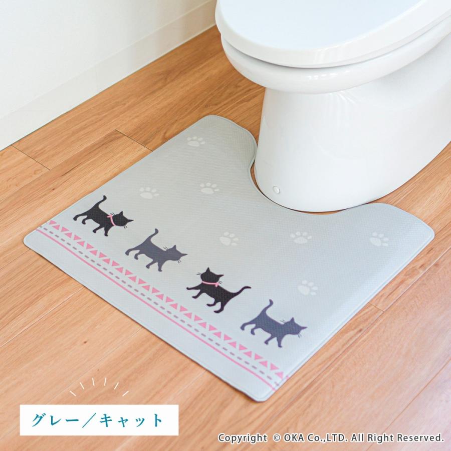 トイレマット 拭ける 拭いてお手入れする トイレマット 約55×60cm PVC 拭いて ふける 北欧 ねこ ネコ クッション 清潔 オカ  :862274371:マットラグファクトリーYahoo!店 - 通販 - Yahoo!ショッピング